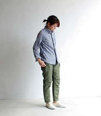 avontade_Fatigue Trousers Cropped Length Back Satin