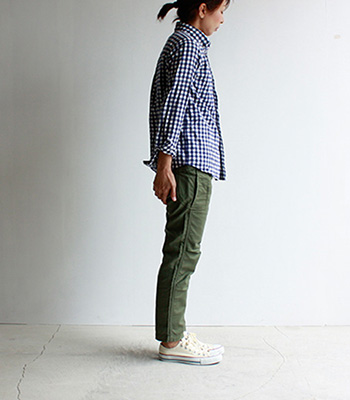 avontade_Fatigue Trousers Cropped Length Back Satin