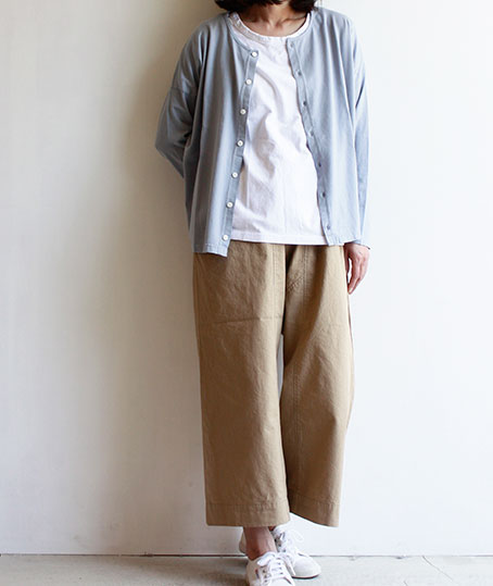 travailmanuel_コットンリネンキャンバスシャムパンツ